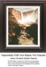 A waterfall cascades over rocky cliffs amidst lush greenery, immortalized as a counted cross stitch pattern by Frederic Edwin Church.