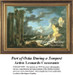 A stormy seascape with dark clouds, waves crashing, and figures at Port Ostia, designed as a counted cross stitch chart by Leonardo Coccorante.
