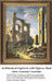 Ruined pillars and arches rise beneath a dusky sky, with figures conversing atop the stones, as seen in this cross stitch kit by Leonardo Coccorante.