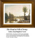 A man rows a small boat on a calm pond surrounded by trees, depicted in a counted cross stitch pattern ready for your next cross stitch project.
