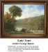A landscape of Lake Nemi with lush trees and a serene lake, as seen in a downloadable pattern based on George Inness's work.