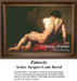 A nude male figure reclining on a draped cloth, designed as a counted cross stitch pattern by Jacques-Louis David, from the neoclassical period.
