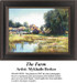 A serene landscape with thatched cottages by a river, designed as a digital file from Mykhailo Berkos's work in the Impressionist style.