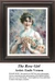 A detailed counted cross-stitch pattern preview of Émile Vernon's painting, "The Rose Girl." The Belle Époque French portrait design depicts a young woman with fresh roses, capturing floral elegance through soft pastel tones and warm natural lighting.