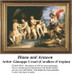 A scene of Actaeon and Diana among nymphs, depicted in vibrant colors by Giuseppe Cesari, designed as a BAP cross stitch pattern for your enjoyment.