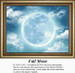 A full moon glows brightly among soft clouds, designed as a counted cross stitch pattern, ready for your next cross stitch project.