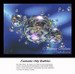 A vivid display of oily bubbles in various colors floats against a blue backdrop, designed as a vibrant xstitch kit for sewing enthusiasts.