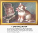 A reddish-tan kitten with white fur and a pink ribbon gazes at its reflection in a mirror, available as a PDF chart for cross stitch.
