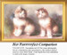 A digital pattern of two playful male kittens, one with a blue ribbon, sitting together against a soft background, perfect for cross stitch projects.