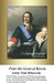 A portrait of Peter the Great of Russia, dressed in military attire, designed as a cross stitch chart by Paul Delaroche.