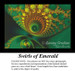 A vibrant abstract design filled with spirals and circular patterns in shades of green and yellow, shown as a counted cross stitch pattern.