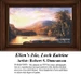 A serene landscape of Loch Katrine at sunset with soft hills and trees, designed as a cross stitch pattern by Robert S. Duncanson.