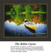 A yellow canoe rests at the edge of a serene lake surrounded by trees, rendered in colorful stitches in this xstitch kit.