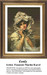 A young woman in a ruffled bonnet and flowing white gown clasps her collar against a twilight sky in this PDF chart by Francois Martin-Kavel.