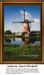 A classic windmill stands in the distance, surrounded by trees and a reflective waterway, showcased as a cross stitch design from Sunrays Creations.