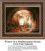 A Mediterranean grotto interior with archways, featuring women by a calm water, designed as an xstitch design by artist Franz Stegmann.