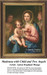 A cross stitch pattern of the Virgin Mary holding the Christ Child, flanked by two angels, based on a painting by Anton Raphael Mengs.