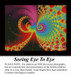 A vibrant fractal pattern shows two opposing designs in bright colors and solid tones, waiting as your next cross stitch project.