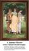 Three women stand under a lush tree, wearing flowing gowns, in a counted cross stitch design by Charles Edward Perugini from the Pre-Raphaelite era.