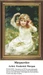 A little girl in a white dress sits in the grass, placing daisies in her hair, designed as a counted cross stitch pattern by Frederick Morgan for