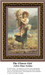 A young woman carries a bouquet of flowers in a serene landscape, crafted as a BAP cross stitch pattern by Hans Zatzka for Sunrays Creations.