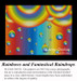 A vertical rainbow background adorned with large colorful raindrops and rainbow stripes, available as a PDF chart for cross stitch enthusiasts.