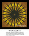 A sunflower with a large brown center and golden metallic petals radiates outward, represented as a cross stitch kit in a vibrant design.