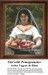 A young Italian woman holds a wicker platter of ripe pomegranates, immortalized as a counted cross stitch pattern by Eugene de Blaas.