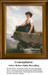 A young woman sits on a rocky ledge, holding flowers and lost in thought, offered as a counted cross stitch pattern by Robert Julius Beyschlag.