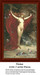A nude woman, draped in a flowing red cape, hovers gracefully against a rustic background, designed as a cross stitch kit by Carolus-Duran.