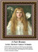 A young woman with long, flowing hair gazes thoughtfully, surrounded by white lilies, presented as a cross stitch chart by Herbert Gustave Schmalz.