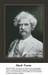 A black and white portrait of Mark Twain, enhanced in a cross stitch format, available as a PDF chart for stitching on aida cloth with DMC floss.