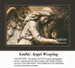 A weeping angel statue gazes solemnly, surrounded by dark foliage, shown as a cross stitch pattern entitled Gothic Angel Weeping.