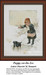 A child in winter attire watches anxiously as a playful puppy ventures onto the ice, captured in this xstitch pattern by Harriet M. Bennett.