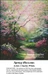 A large pink dogwood tree stands majestically over a meandering path, presented as a cross stitch kit by artist Charles White.