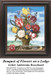 A vibrant bouquet of flowers in a vase against a blue sky, digitally rendered from Ambrosius Bosschaert's painting for cross stitch enthusiasts.