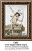 A cherubic figure with wings draws a bow while seated on a stone ledge, yours to stitch as a counted cross stitch chart.