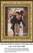 A father carries his son on his back, standing at a doorway, depicted as a counted cross stitch chart by Jessie Wilcox Smith.