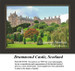 Drummond Castle stands elegantly on a hill surrounded by manicured gardens, translated into a counted cross stitch design.