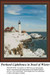 A snowy Portland Head Lighthouse stands against a bright sky, with rocky shores and coastline visible in this xstitch chart design.