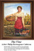 A young woman stands in a vineyard, holding baskets of grapes, frozen in time as a counted cross stitch pattern by Philip Hermogenes Calderon.