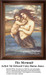 A mermaid holds her baby in her arms, both appearing curious about the water, captured as a counted cross stitch pattern by Sir Edward Coley.