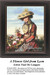 A young woman in a straw hat holds flowers, dressed in ornate apparel, designed as a counted cross stitch design by Paul De Longpre.