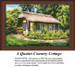A quaint country cottage with a thatched roof surrounded by colorful flowers and lush greenery, designed as an xstitch chart for crafting.