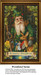 A large cross stitch pattern of Woodland Santa stands in a forest, adorned in nature-inspired attire, accompanied by a deer and two playful children.