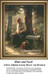 A woman sits on a bench in a wooded area while a girl hides behind a tree, designed as a counted cross stitch pattern, perfect for your next cross.