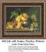A rich assortment of grapes, peaches, and walnuts arranged on a tabletop, designed as a counted cross stitch kit by Franz Xavar Petter.
