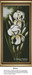 A collection of white and yellow irises bloom among tall green leaves, available as a counted cross stitch pattern.