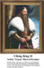 A striking Viking king with a thick beard and a white fur cape stands confidently, depicted in a printable pattern by Tracey Marvel Kramer.
