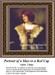A young man in a red Venetian cap and a fur-collared coat, based on a painting by Titian, available as a downloadable pattern for cross stitch.